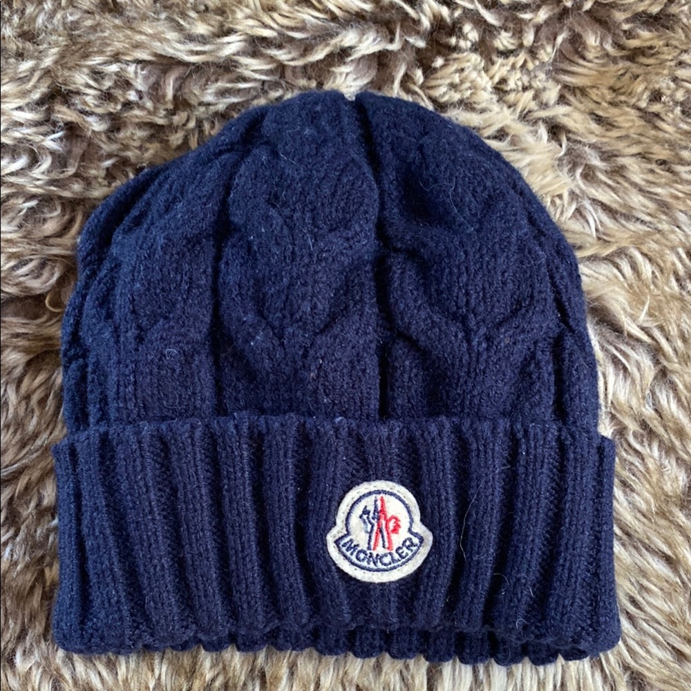 Baby 0-24m Moncler Dark Blue Knit Beanie